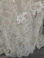 Elegant Champagne Off-White Sweetheart Neck Lace Train Prom Dresses Evening Dresses