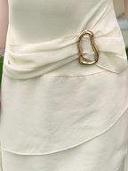 Elegant Chiffon Ivory Strap Irregular Birthday Dress Homecoming Dresses