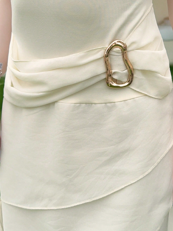 Elegant Chiffon Ivory Strap Irregular Birthday Dress Homecoming Dresses