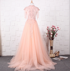 Elegant Court Grey Fringed Beaded Embroidered Tulle Train Prom Dresses Evening Dresses