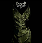 Elegant Dark Green Spaghetti Strap V-Neck Ruched Satin Long Prom Dresses Evening Dresses