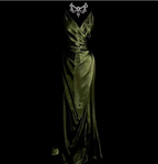 Elegant Dark Green Spaghetti Strap V-Neck Ruched Satin Long Prom Dresses Evening Dresses