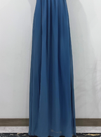 Elegant Dusty Blue One-Shoulder Chiffon Prom Dresses Evening Dresses Bridesmaid Dresses