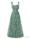 Elegant Embroidery Peacock Prom Dress Sweetheart Spaghetti Straps A Line Prom Dress Long Simple Prom Dresses