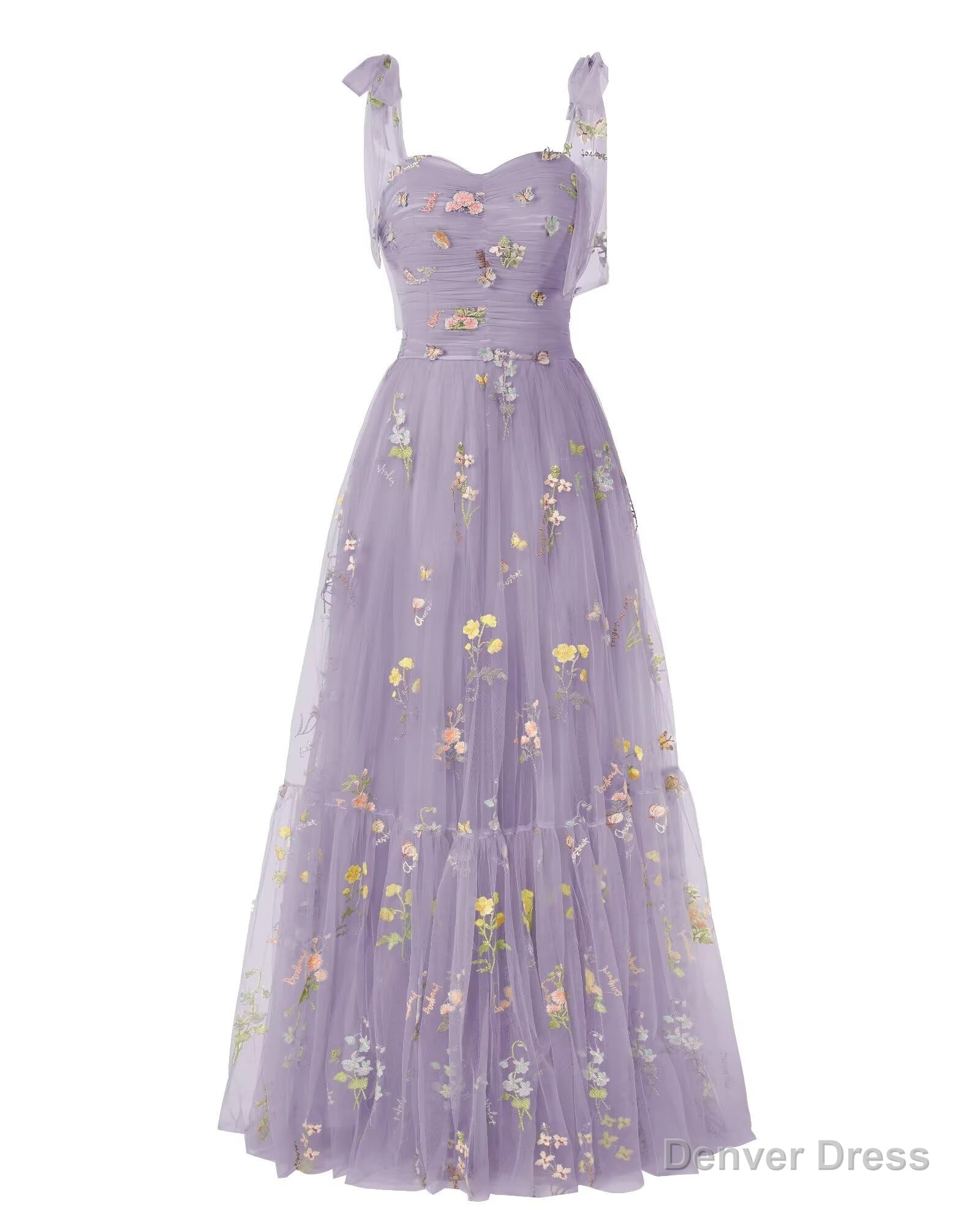 Elegant Embroidery Purple Violet Prom Dress Sweetheart Spaghetti Straps A Line Prom Dress Long Simple Prom Dresses