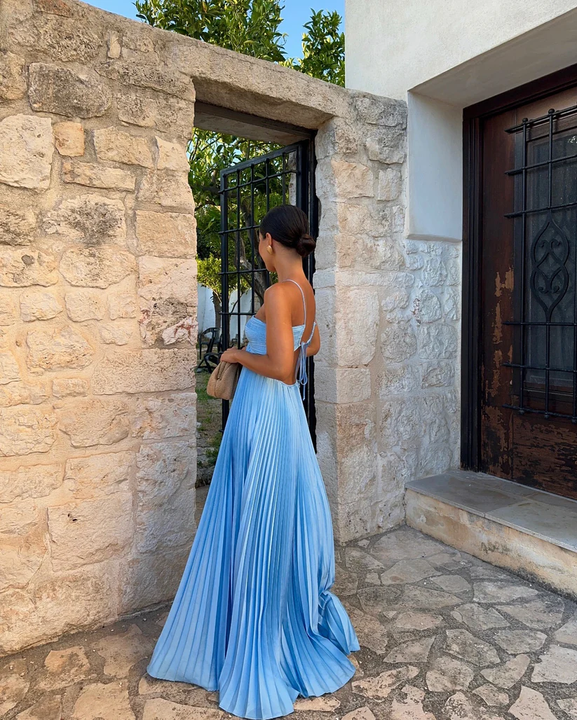 Elegant Engagement Dress Wedding Prom Dress Special Occasion Dress Halter Pleated Floor Length Prom Dresses