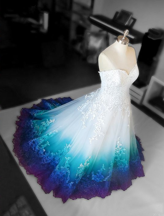 Colorful Ombr¨¦ Wedding Dresses Ball Gowns Secondary image