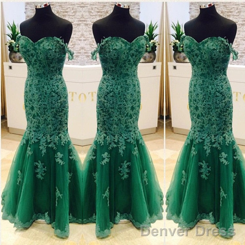 Elegant Green Lace Mermaid Prom Dresses Secondary image