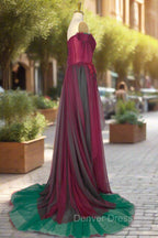 Elegant Green Off The Shoulder Tulle Prom Dresses Vintage Prom Gown
