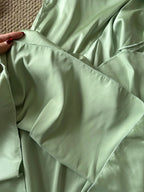 Elegant Green Slim Fit Halter Backless Ruffle Satin Prom Dresses Evening Dresses