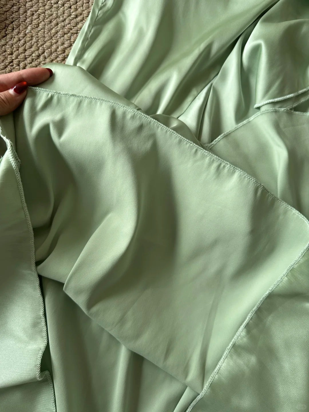 Elegant Green Slim Fit Halter Backless Ruffle Satin Prom Dresses Evening Dresses
