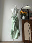 Elegant Green Slim Fit Halter Backless Ruffle Satin Prom Dresses Evening Dresses