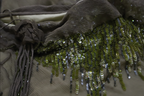 Elegant Green Spaghetti Strap Mermaid Ruffle Sequin Chiffon Long Prom Dresses Evening Dresses
