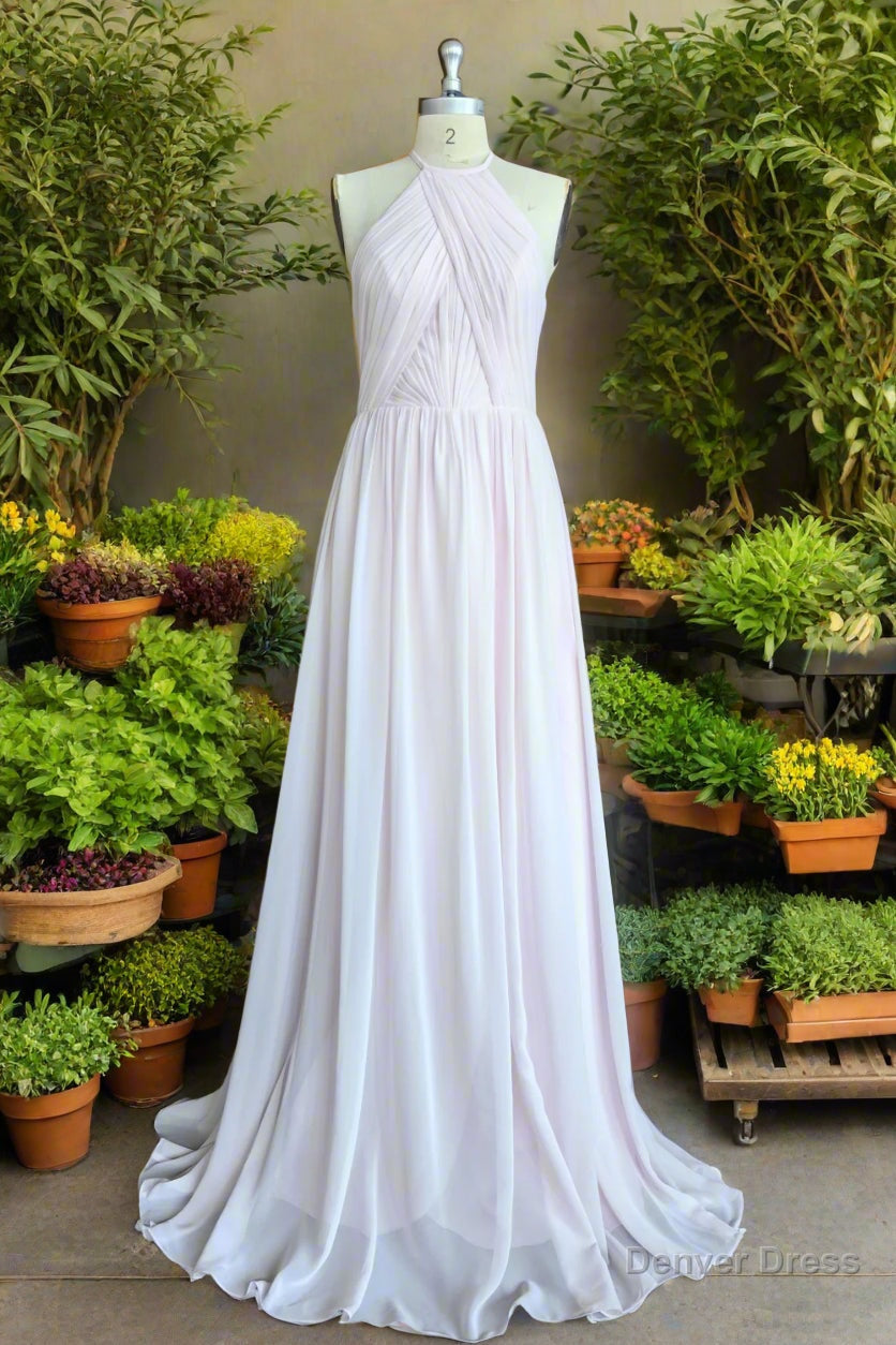 Elegant Halter Keyhole Chiffon Bridesmaid Dresses Secondary image