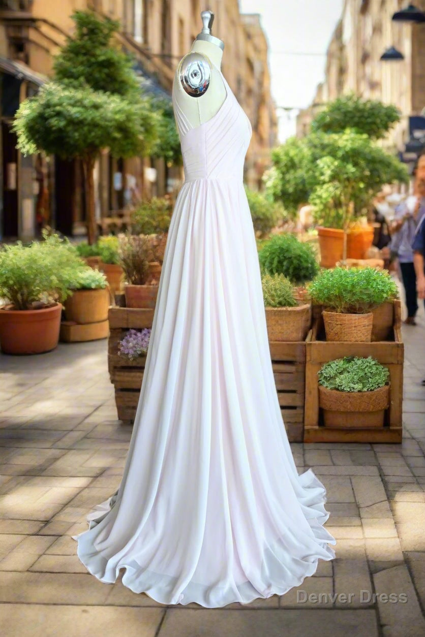 Elegant Halter Keyhole Chiffon Bridesmaid Dresses