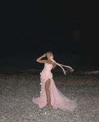 3D Flowers Prom Dress Strapless Split A-Line Dubai Arabia Women Prom Gown Prom Special Occasion Dresses Vestidos