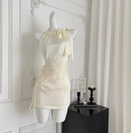 Elegant Halter Neck Strapless Satin Hip-Hugging Birthday Skirt Homecoming Dresses