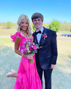 Elegant Hot Pink Long Prom Dresses