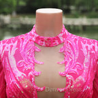 Elegant Hot Pink Mermaid Prom Dresses Sequin Evening Party Dresses Pageant Dresses for Women