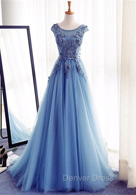 Elegant Illusion Sleeveless Lace Appliques A-line Lace-up Prom Party Gowns Secondary image