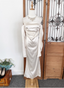 Elegant Ivory Halter Off-The-Shoulder Slim-Fit Satin Long Prom Dresses Evening Dresses