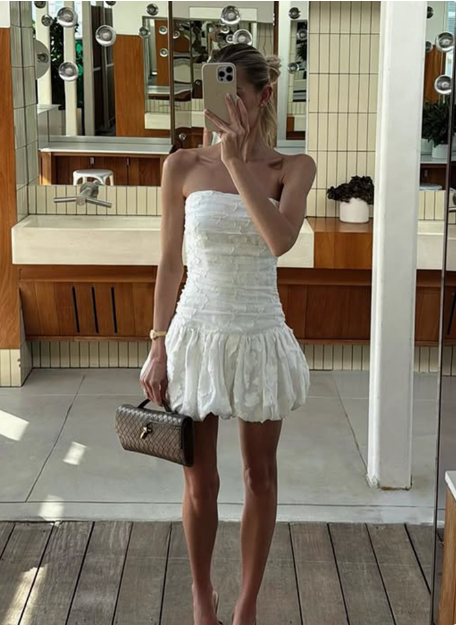 Elegant Jacquard Textured Pleated Bud Birthday Short Skirt Homecoming Dresses Main image