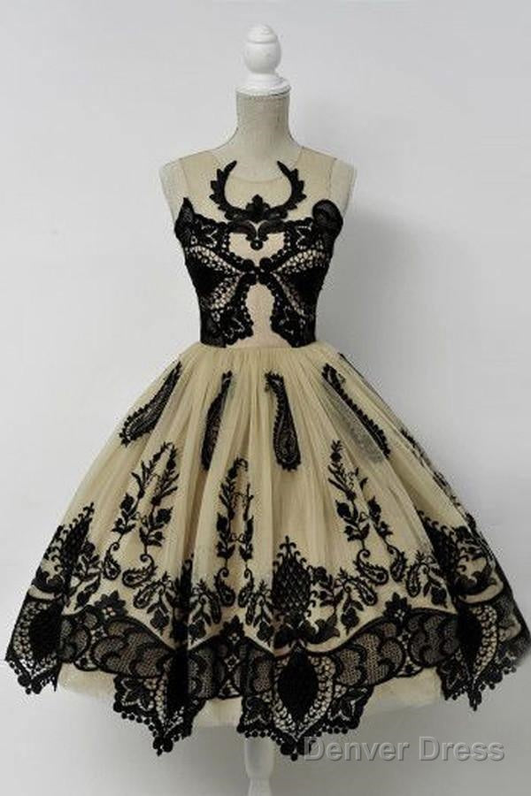 Elegant Jewel Ball Gown Homecoming Dress With Black Lace Main image
