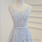Elegant Lace Appliques Tea Length Bridesmaid Prom Dresses