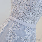 Elegant Lace Appliques Tea Length Bridesmaid Prom Dresses
