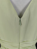 Elegant Light Green A-Line V-Neck Sleeveless Ruffled Chiffon Long Prom Dresses Evening Dresses