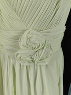 Elegant Light Green A-Line V-Neck Sleeveless Ruffled Chiffon Long Prom Dresses Evening Dresses