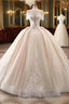 Elegant Long Ball Gown High Neck Tassel Sleeves Tulle Wedding Dresses