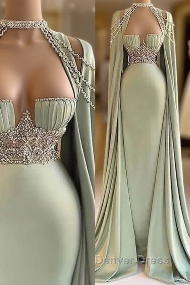 Elegant Long Mermaid Prom Dress, Unique Prom Dresses Main image