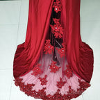 Elegant Long Mermaid Spandex Off Shoulder Party Dresses, Wine Red Bridesmaid Dresses