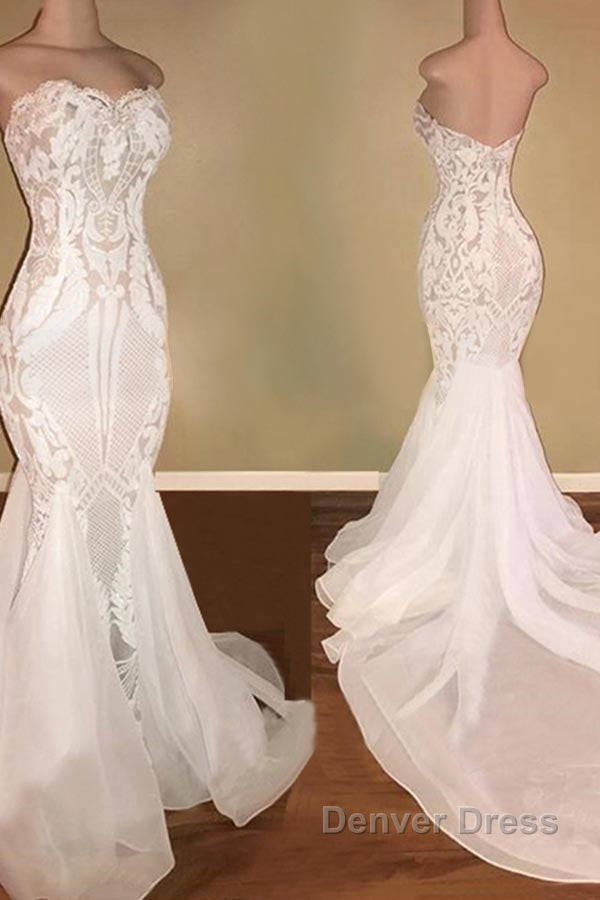 Elegant Long Mermaid Sweetheart Sequins Wedding Dresses Secondary image