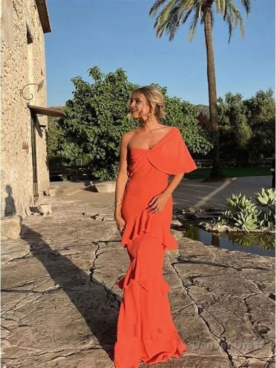 Elegant Mermaid Long One Shoulder Prom Dresses 22th Birthday Secondary image
