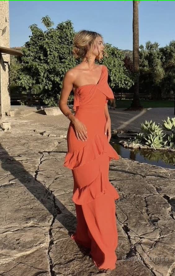 Elegant Mermaid Long One Shoulder Prom Dresses 22th Birthday Main image