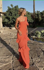 Elegant Mermaid Long One Shoulder Prom Dresses 22th Birthday