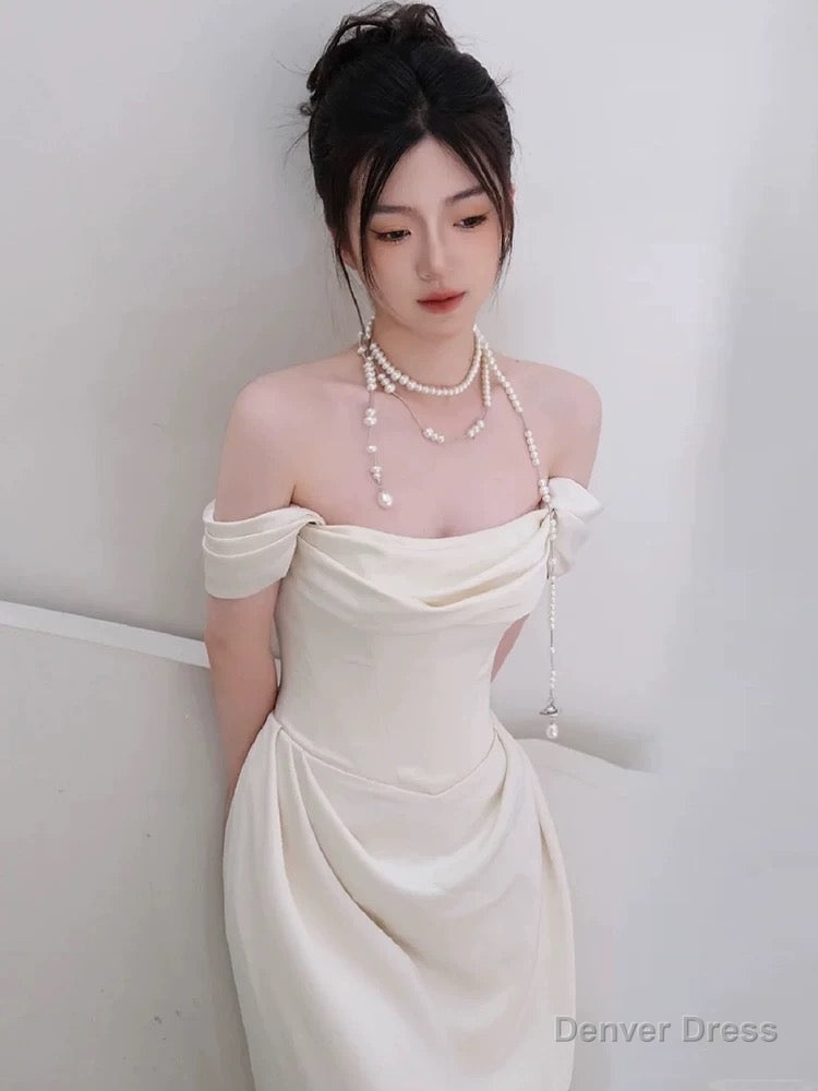 Elegant Mermaid Off The Shoulder Ivory Wedding Dresses With Train Bridal Gown Secondary image