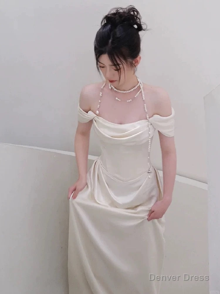 Elegant Mermaid Off The Shoulder Ivory Wedding Dresses With Train Bridal Gown Main image