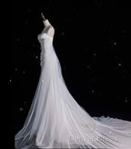 Elegant Mermaid Off The Shoulder White Wedding Dresses With Train Bridal Gown
