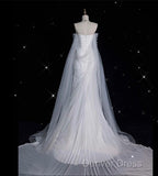 Elegant Mermaid Off The Shoulder White Wedding Dresses With Train Bridal Gowns