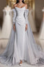 Elegant Mermaid Off The Shoulder White Wedding Dresses With Train Bridal Gown