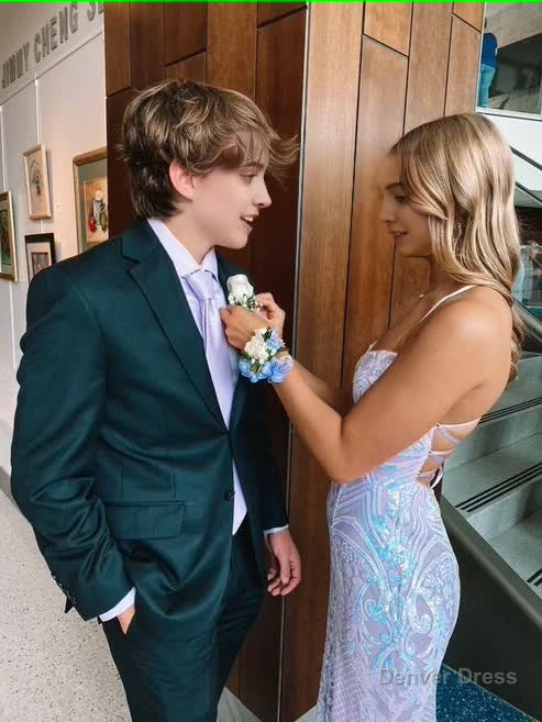 Elegant Mermaid Sequin Backless Long Prom Dress
