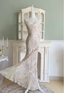 Elegant Mermaid Spaghetti Straps Long Chiffon Long Prom Dresses Evening Dresses