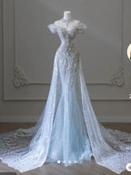 Elegant Mermaid Strapless Long Prom Dresses