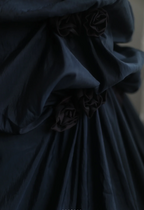 Elegant Navy Blue Mermaid Pleated Satin Long Prom Dresses Evening Dresses