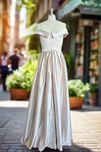 Elegant Off the Shoulder Satin Bridesmaid Dresses