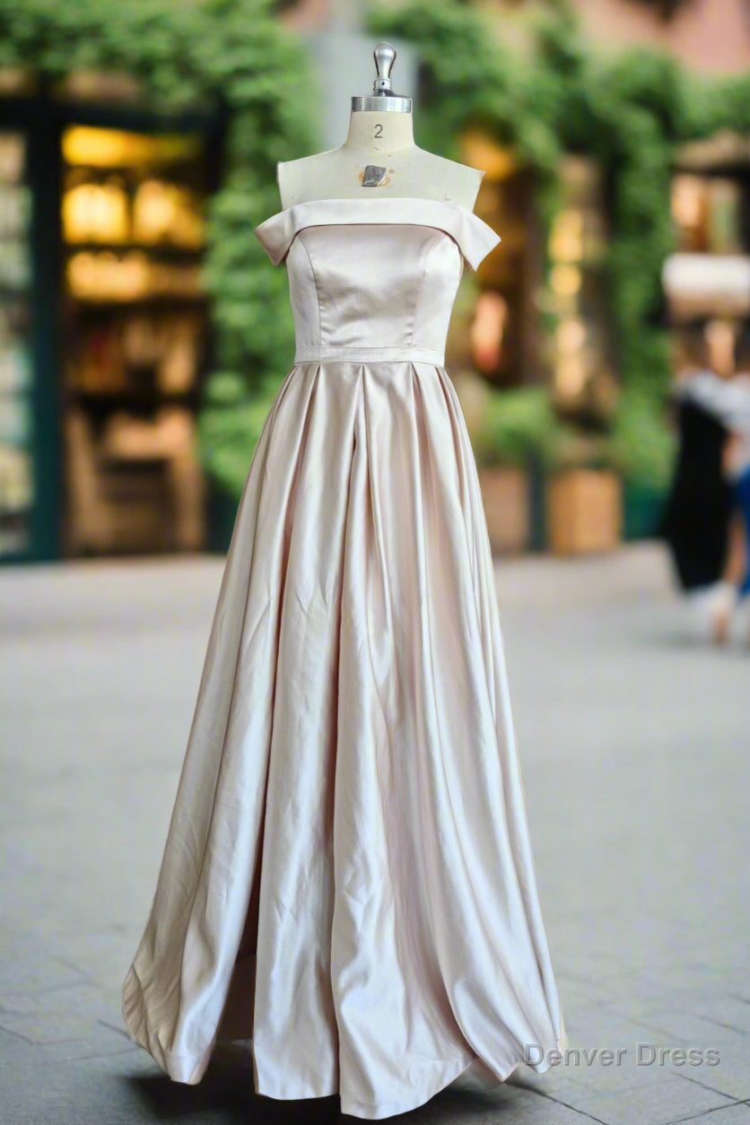Elegant Off the Shoulder Satin Bridesmaid Dresses Secondary image