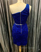 Elegant One Shoulder Homecoming Dress Two Piece Prom Short Dresses